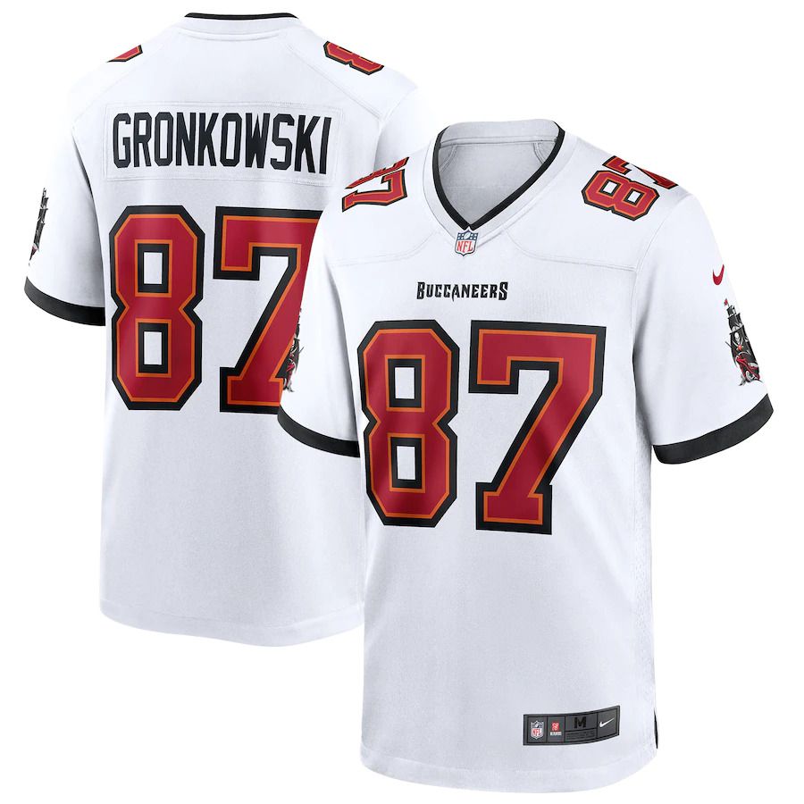 Men Tampa Bay Buccaneers #87 Rob Gronkowski Nike White Game NFL Jersey->tampa bay buccaneers->NFL Jersey